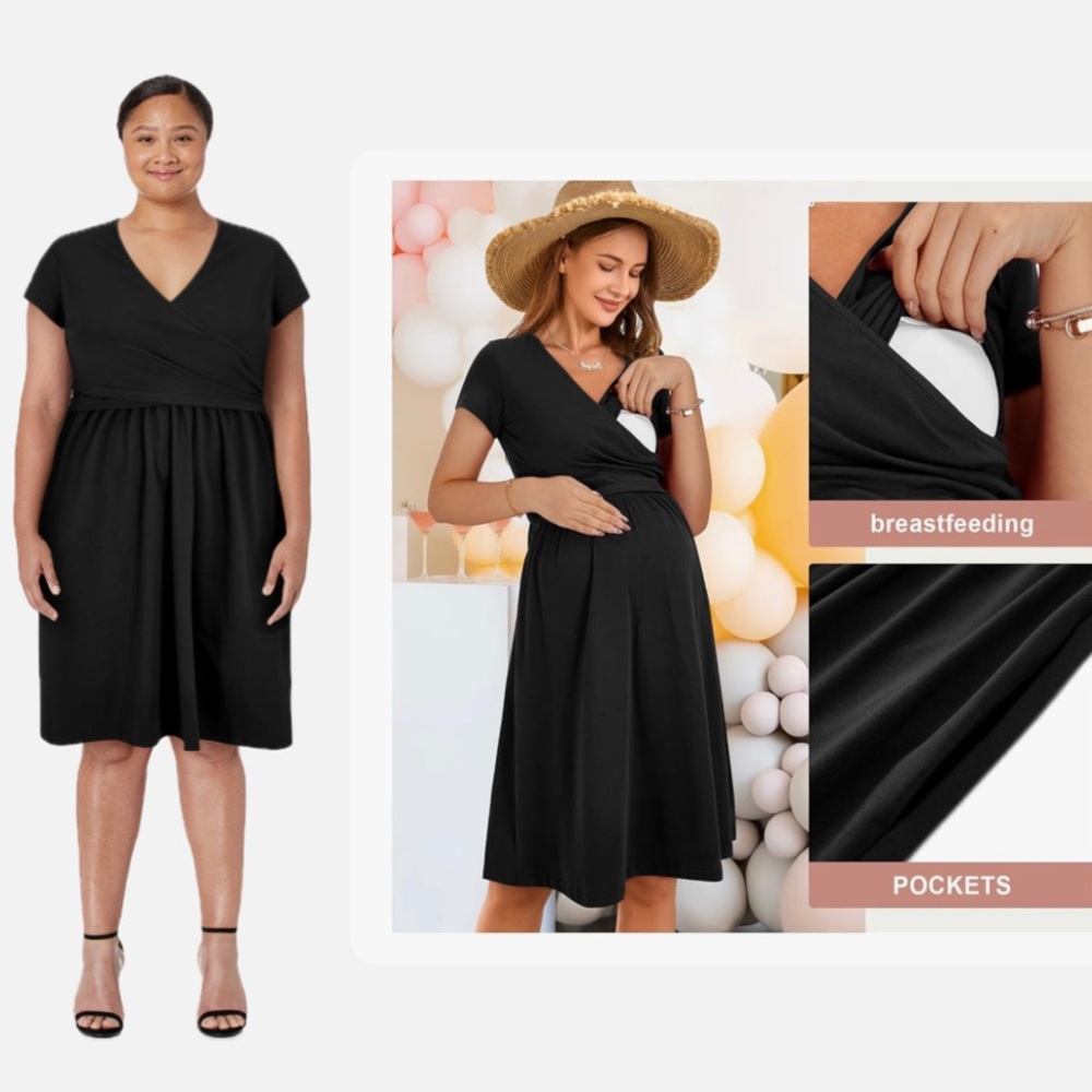 🆕 Maternity Midi Dress Black XL